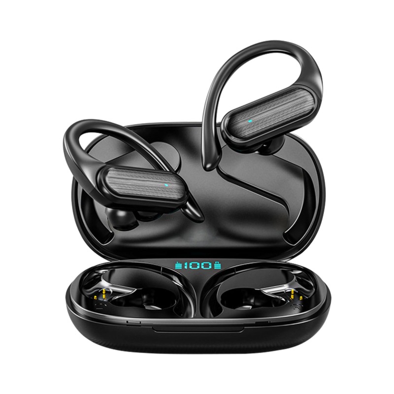 Fone de Ouvido Sem Fio Bluetooth com Microfone e Cancelamento de Ruído Ativo, à Prova D'água e com até 60 Horas de Reprodução - Melhor Escolha para Esportes e Atividades ao Ar Livre