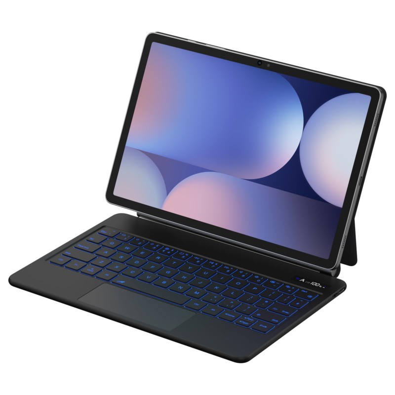 BETTDOW Capa com Teclado e Trackpad para Samsung Galaxy Tab S10+/S9 Fe+/S9+/S8+/S7+/S7 FE de 12.4 polegadas,Teclado com LCD Display