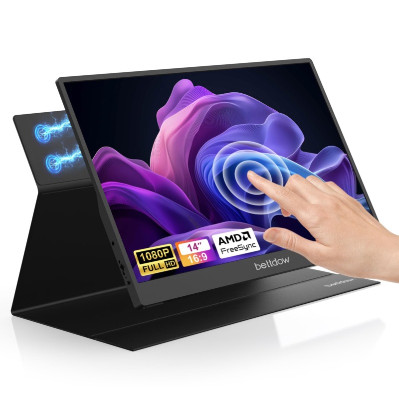 Bettdow Monitor Portatil Touchscreen 15,6'', FHD 1080P Monitor Portátil Conectado Com USB C Dupla/HDMI, IPS Extensor De Tela para Notebook com VESA e Funda Inteligente magnético, Plug and Play