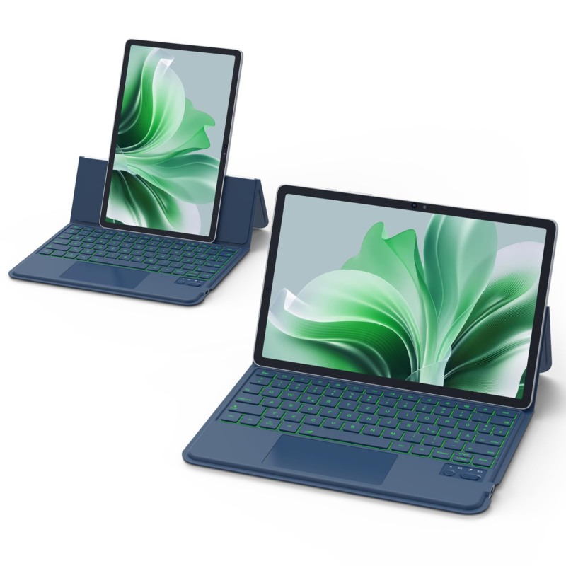 BETTDOW Capa com Teclado e Trackpad para Samsung Galaxy Tab S9 Fe/S9/S8/S7 de 11 polegadas,Ajustável horizontal e verticalmente, Teclado sem fio incluído(azul)