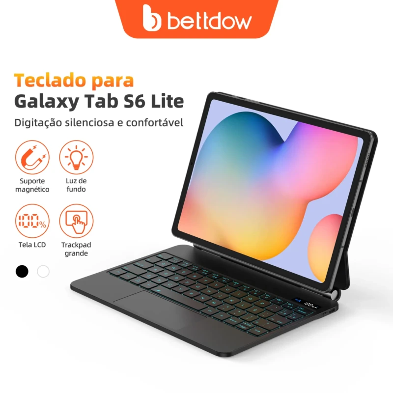Bettdow Capa com Teclado para Samsung Galaxy Tab S6 Lite 10,4’’